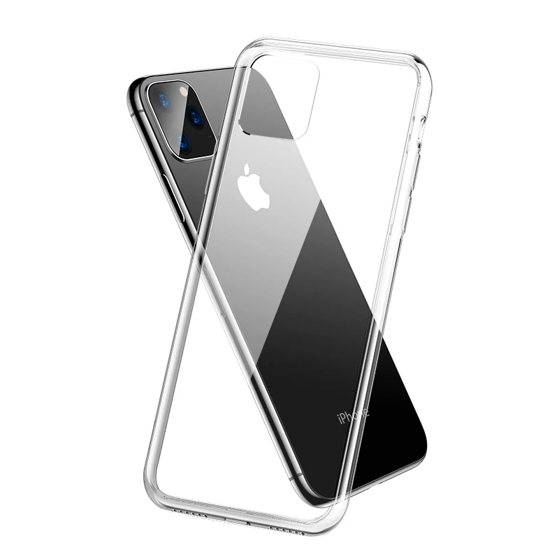 Прозрачный мягкий ТПУ чехол для телефона iPhone 11 Pro X XS XR Max 7 8 Plus тонкий прозрачный 5