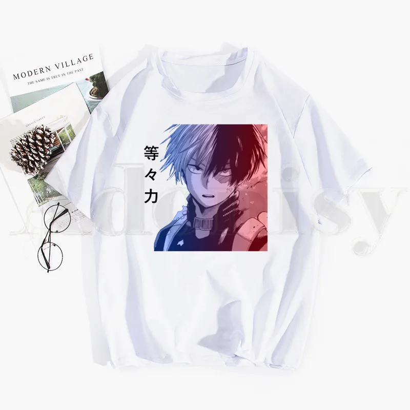 

Boku No Hero My Hero Academia Shoto Todoroki Anime Tshirt Hip Hop Girl Print Top Tees Harajuku Tshirts Fashion Summer T-shirts