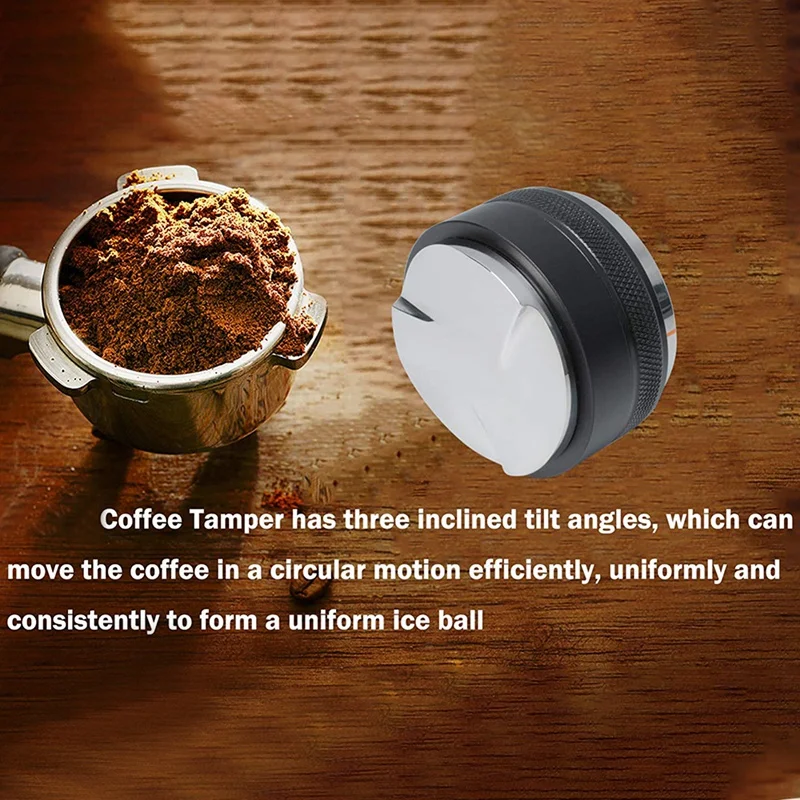 

53mm Espresso Distributor&Tamper,Dual Head Coffee Leveler,Adjustable Depth Coffee Distributor Tampers(with Clean Brush)