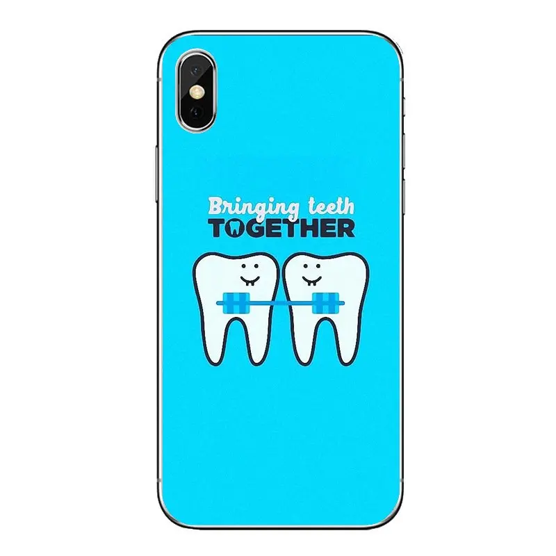 Чехол для телефона милый мультфильм стоматологический зубной коронованный зуб