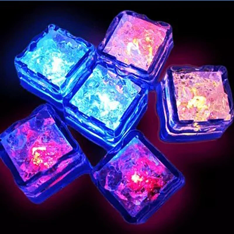 LED Ice Cubes Glowing Party Ball Flash Light Luminous Neon Wedding Festival Christmas Bar Wine Glass Decoration Supplies | Дом и сад