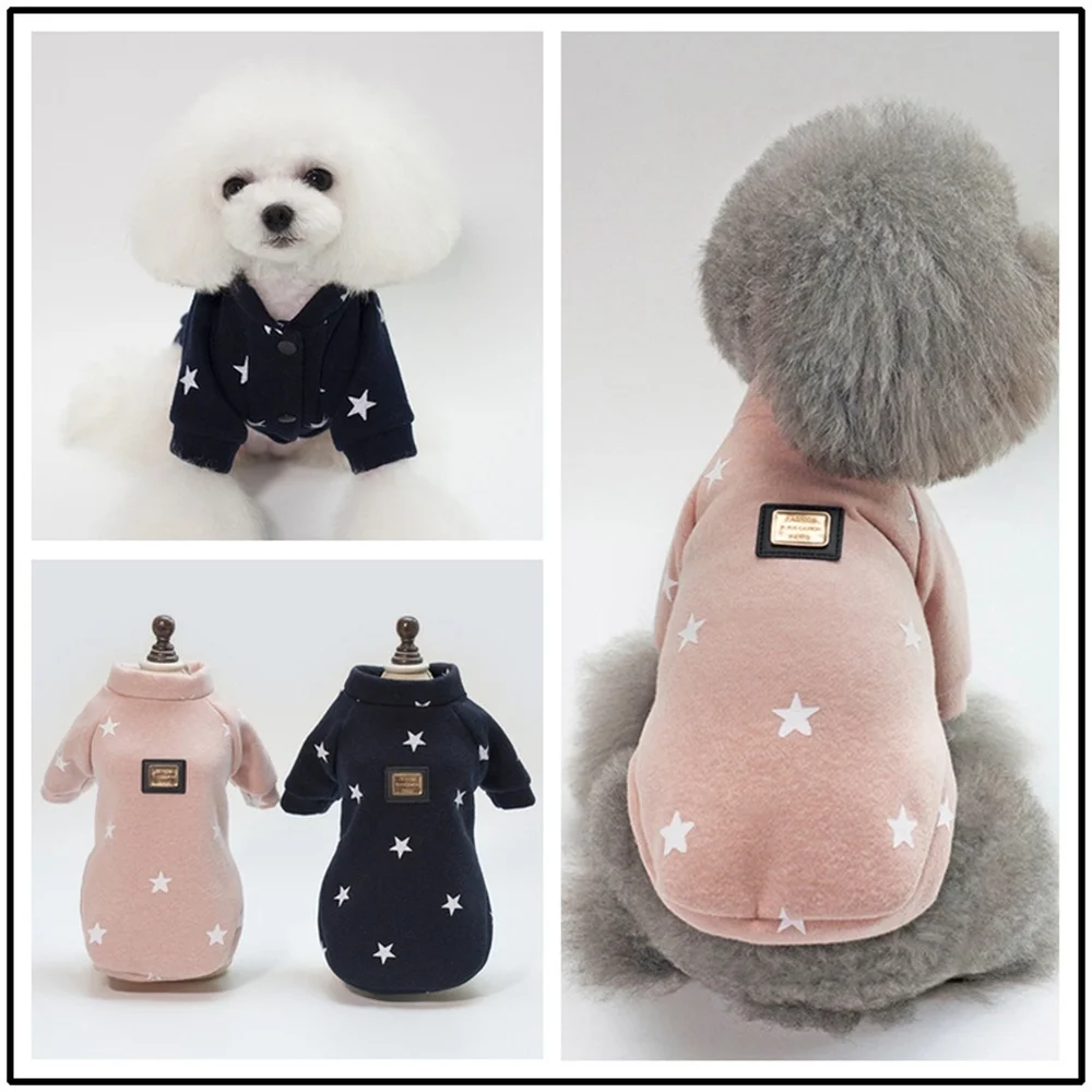 

Classic Winter Warm Dog Clothes for Small Medium Dogs Thicken Puppy Pet Cat Coat Jacket Star Print Chihuahua Yorkshire Clothing