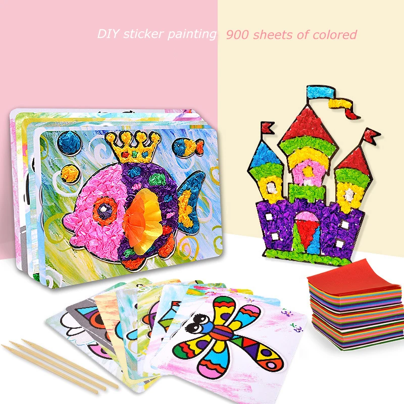 

8Pcs/Set Of Children's Educational Toy DIY Cartoon Children's Handmade Stickers Parent-Child Interaction Children's Holiday Gift