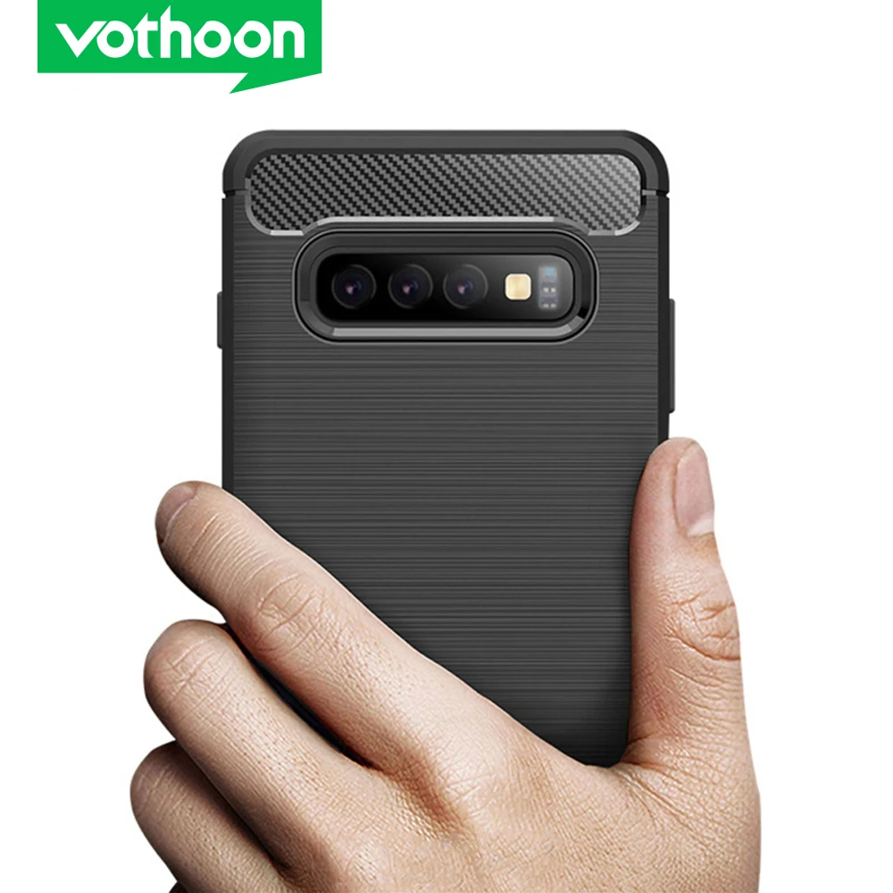 

Vothoon Carbon Fiber Protective Case For Samsung Galaxy S20 Ultra S10 Plus Note 8 9 10 20 Plus Silicon Shockproof Case Cover