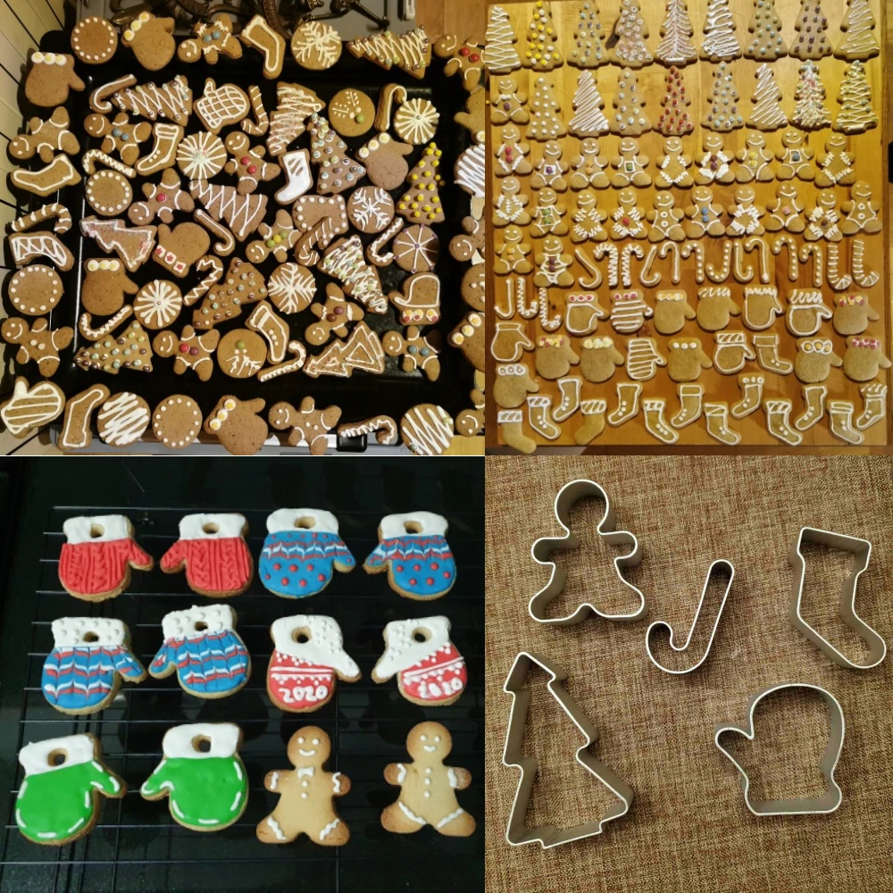 

5 шт. Рождественская форма для печенья, форма для печенья, алюминиевый резак для сахарной мастики, оптовая продажа