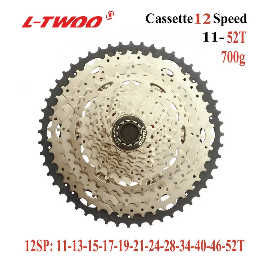LTWOO 12S 11-52T BLK LTWOO zracing велосипедная кассета 9 10 11 12 скоростей MTB велосипед freewheel 11-36 T/11-42 T/46 T/11-50 T/11-52 T для ALIVIO/DEORE/SLX /XT - Цвет: LTWOO 12S 11-52T BLK