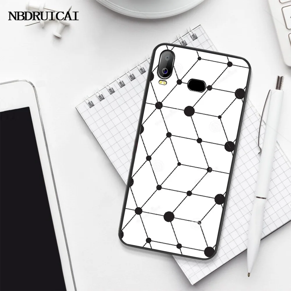 NBDRUICAI черно-белая полоса черный ТПУ мягкий резиновый чехол для телефона Samsung A10 A20