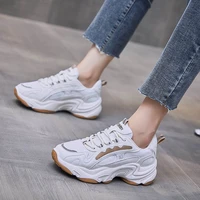 2021 autumn new korean style student leisure sports shoes womens fashion thick soled running shoes womens fathers shoes