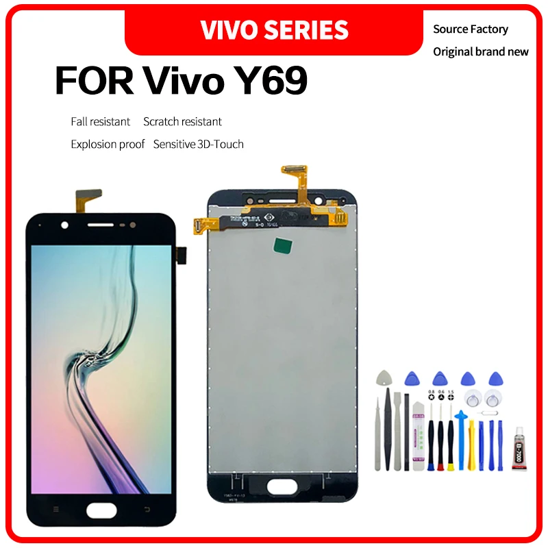 Pantalla LCD para VIVO Y69, montaje de digitalizador con pantalla t&aacute;ctil para VIVO Y69, pantalla de repuesto lcd con herramientas gratuitas-0