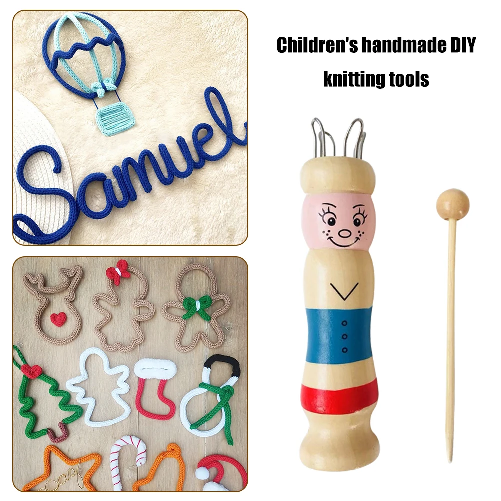 

Деревянная веревка для кукол, для вязания, рукоделия, детский ткацкий станок, плетеная пряжа, набор для вязания, аксессуары для вязания