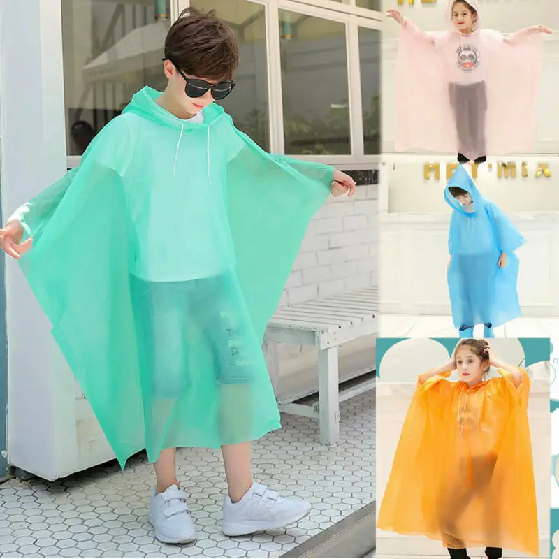 Водонепроницаемая куртка из полиэтилена с капюшоном дождевик пончо