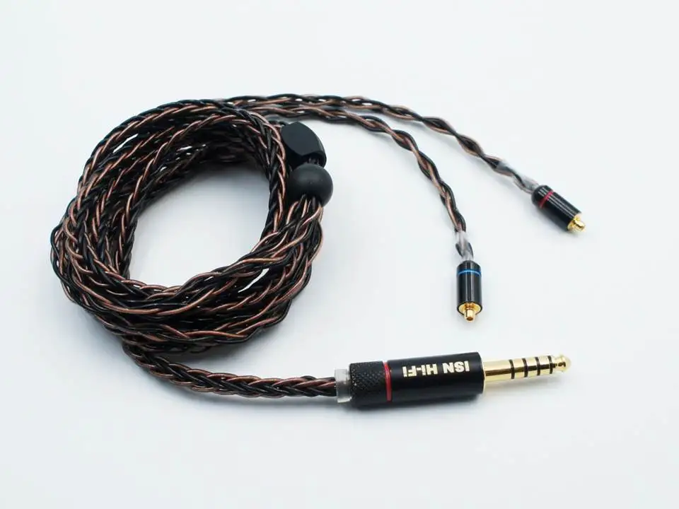 MMCX 4.4mm ISN Audio H8 8 нитей 19 сердечников из одной кристальной меди и серебристого покрытия, смешанный HiFi Audiophile IEM наушник кабель - Цвет: MMCX 4.4mm