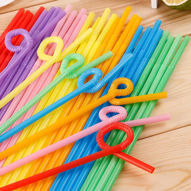 

Disposable Straws Bendable Juice Drinking Flexible 26cm Safe For Home Party Bar XKW