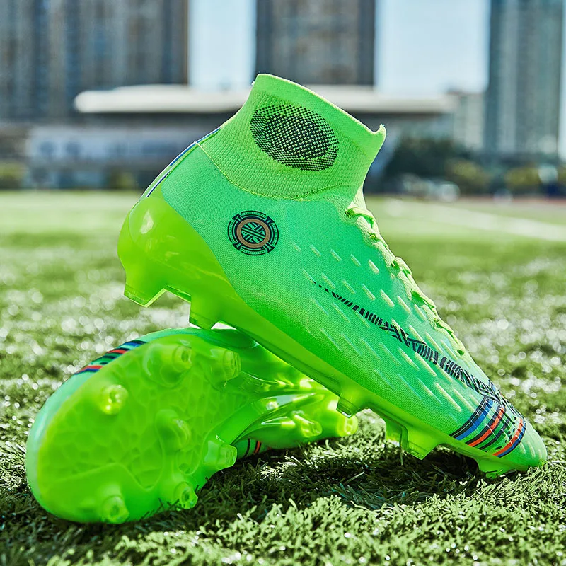 Online R.Xjian Sepatu Olahraga Kuku Rusak Latihan Belat Anak Laki-laki Pergelangan Kaki Tinggi Luar Ruangan Sepatu Pria Profesional Sepatu Sepak Bola Kuku Panjang