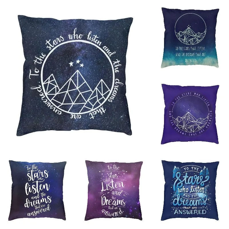 

ACOTAR To The Stars Who Listen Cushion Cover for Sofa Polyester Sarah J.Maas ACOMAF Throw Pillow Case Home Decoration Pilloecase