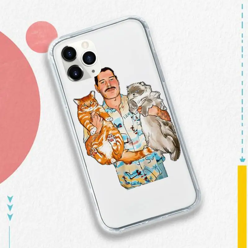 

Rock singer Freddie Mercury Queen Phone Cases Transparent soft For iphone 5 5s 5c se 6 6s 7 8 11 12 plus mini x xs xr pro max