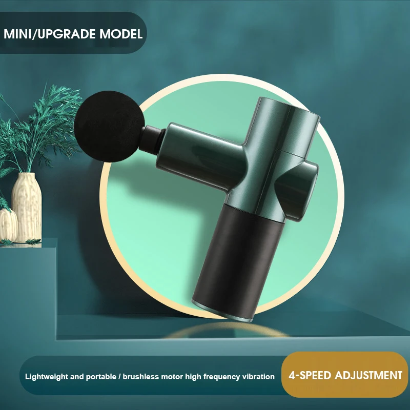 Массажер-пистолет с вибрацией для глубоких тканей 4 сменных массажных насадки |