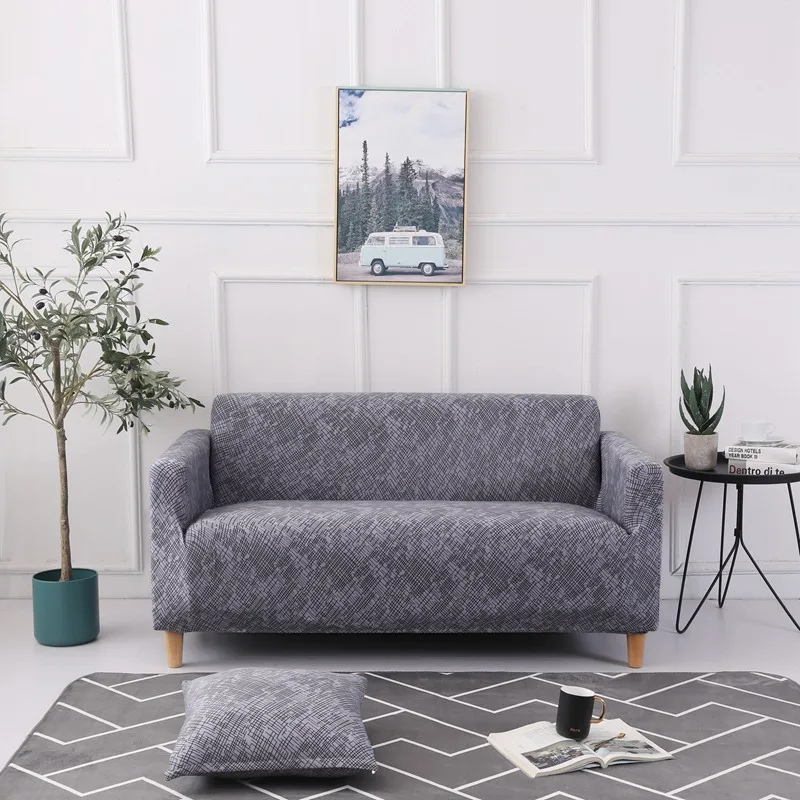 Sofa-slipcover плотная обертка все включено скольжению секционный эластичный Полный угловой диван крышка l-образный диван 1/2/3/4 местный 1 шт - Цвет: Thin line