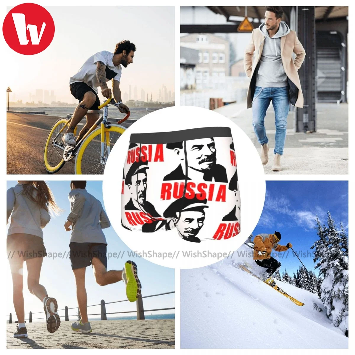 

VladimirLenin Underwear Sexy Trenky Customs Trunk Polyester Pouch Youth Boxer Brief