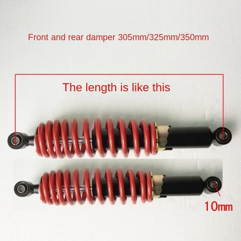 

For Karting ATV Motocross Electric Car Front and Rear Shock Absorbers Length 230mm 250 270 280 305 325 350 285 Mm Red 10mm 1pcs
