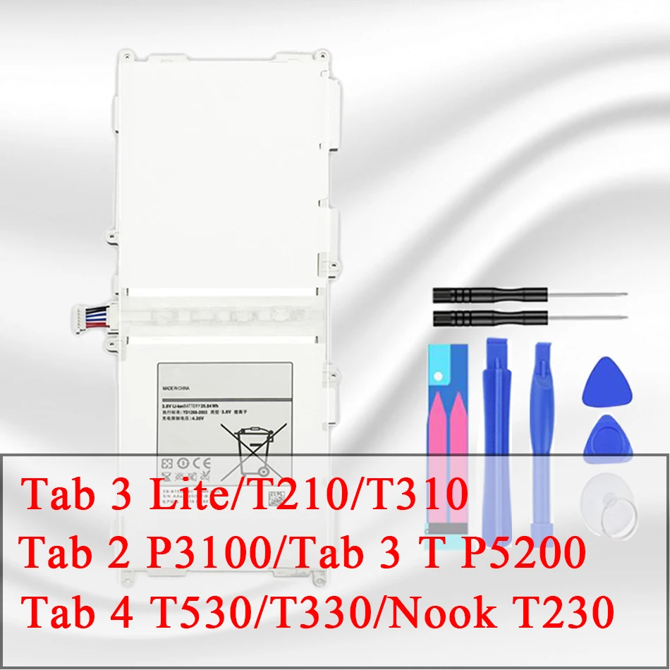 Аккумулятор для Samsung GALAXY Tab 2 7 0 GT P3100 3 8 10 1 Lite SM T111 P5200 T210 4 T230 T330 T530|Аккумуляторы