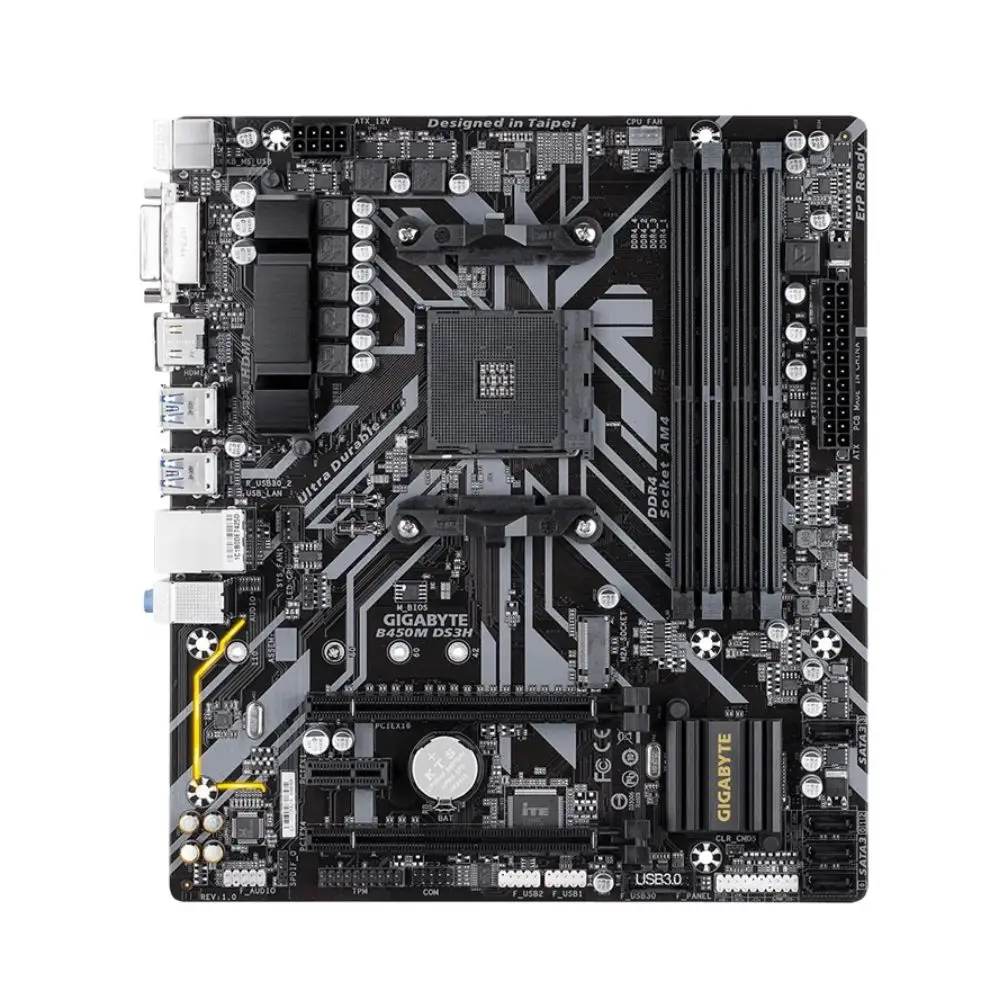 Материнская плата Gigabyte GA-B450M DS3H Socket AM4 AMD B450 4xDDR4-2933 DVI-D | Компьютеры и офис