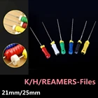 Cesoon 6 шт.упак. стоматологический ручной работы KH-файлы Reamers эндододонтический корневой канал из нержавеющей стали 21 25 мм стоматологические инструменты для лечения