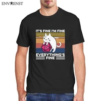 envmenst its fine im fine everything is fine cat with knife hug dungeon cotton print mens t shirt top casual men clothes tees