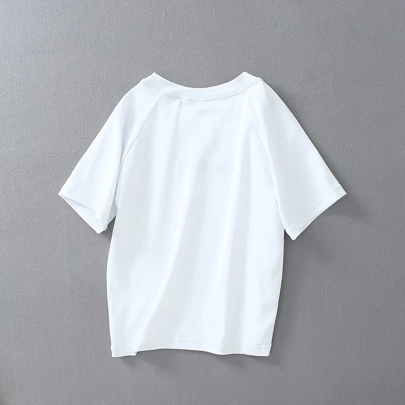 Женская футболка с круглым вырезом GOPLUS черно-белая коротким рукавом летняя