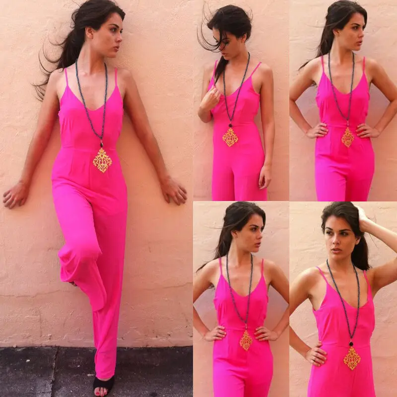 Новая Элегантная Женская Клубная одежда Летний комбинезон брючный вечерние