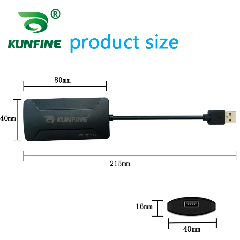 KUNFINE Wireless Apple CarPlay Dongle for Android Car stereo Unit USB Carplay Stick with Adapter | Автомобили и мотоциклы