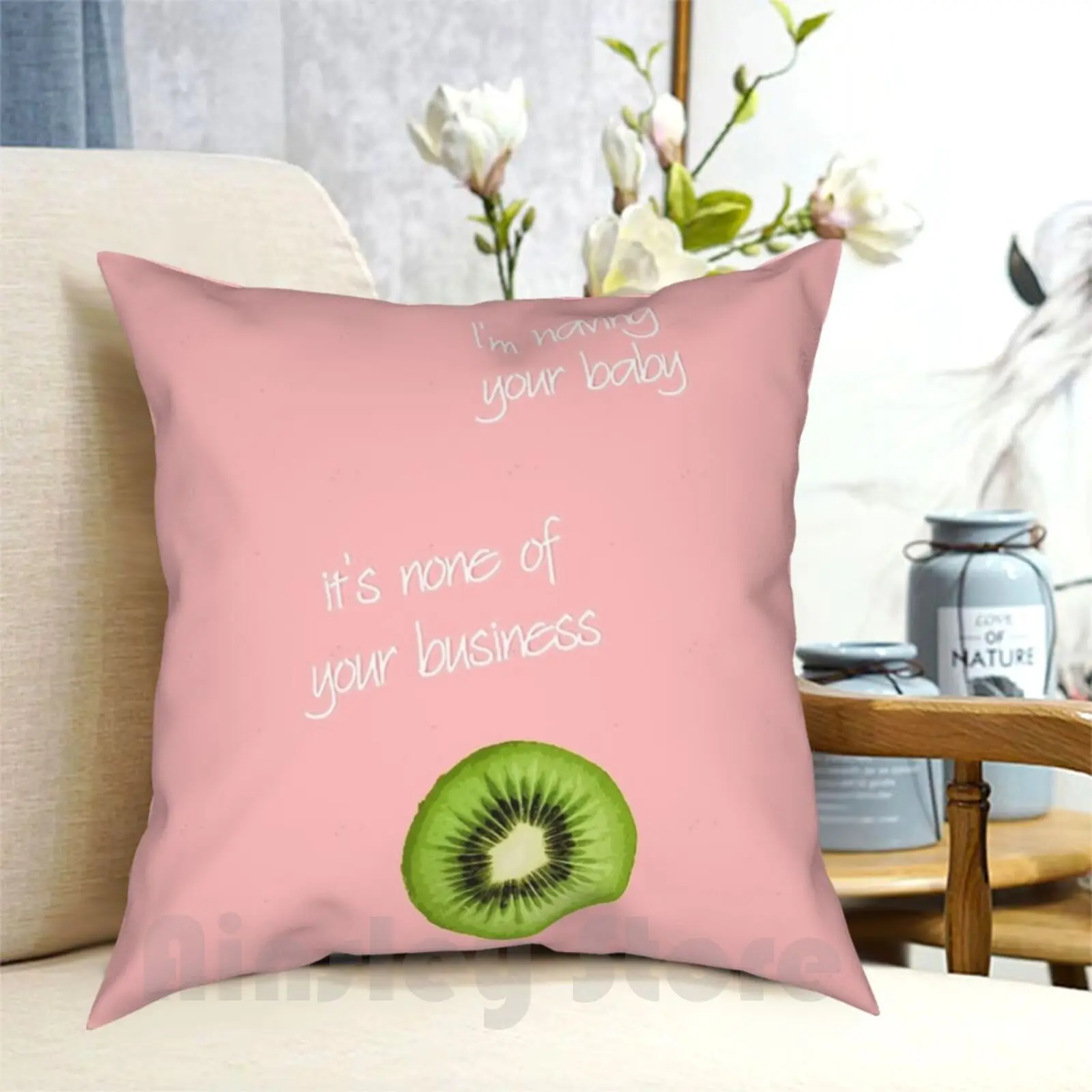 

I&#39 ; M Having Your Baby , It&#39 ; S None Of Your Business Pillow Case Printed Home Soft DIY Pillow cover One Direction