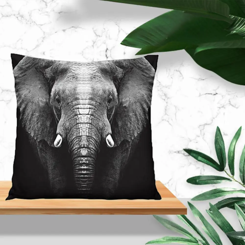 

3D Printing Elephant Linen Throw Pillow Case Cushion Cover Home Sofa Decor