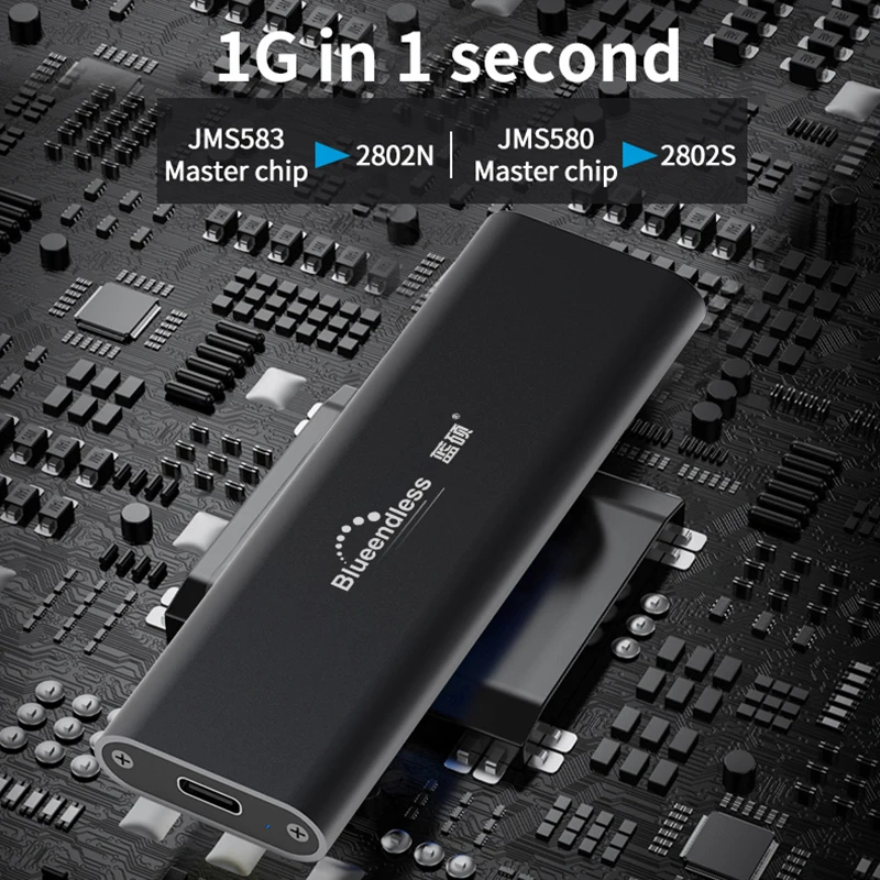 Blueendless Mini M.2 чехол для жесткого диска 10 Гбит/с Gen1 Gen2 1G в 1 Второй алюминиевый корпус
