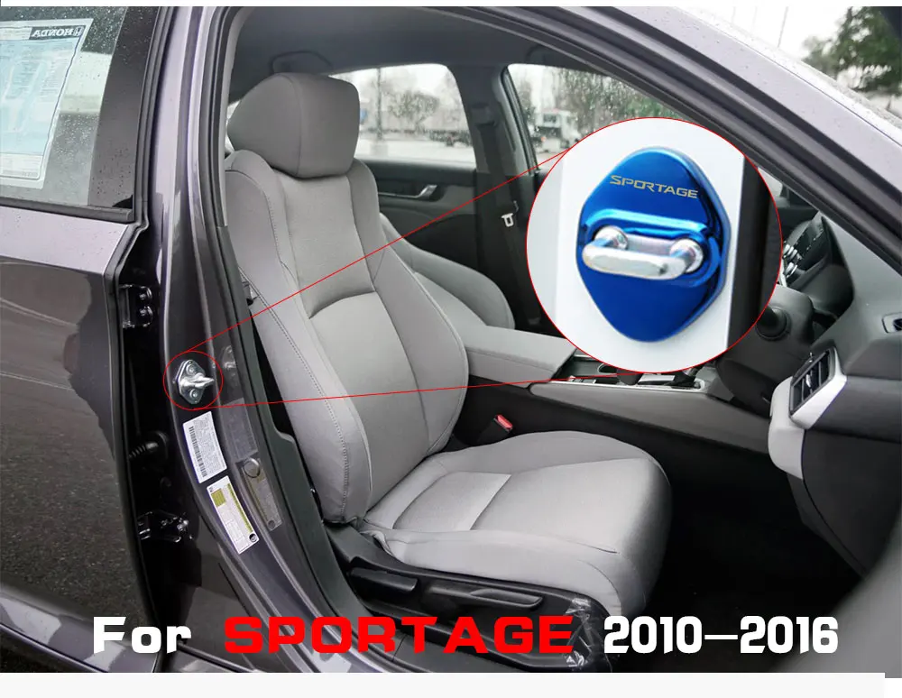 Автомобильный Дверной замок из нержавеющей стали для kia sportage 2010 2020 автомобильные