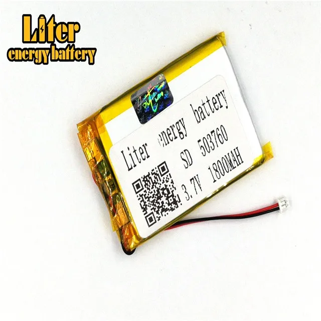 1,25 мм 2pin разъем 3,7 в 503760 1800 мАч аккумуляторная батарея lipo плоские электронные книги карманный персональный компьютер с GPS рекреационные машины