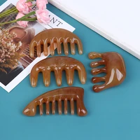 natural ox horn pocket comb wide toothed comb spa guasha scalp massage brush hair care tool
