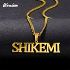 Индивидуальные большие ожерелья с именем для женщин и мужчин, Золотая кубинская цепь, звено из нержавеющей стали, персонализированное индивидуальное ожерелье, подвеска, ювелирные изделия