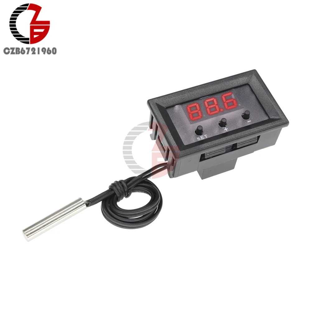 Цифровой светодиодный термостат W1209 красный регулятор температуры Домашний