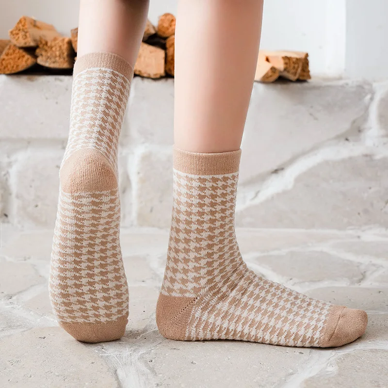 Толстые шерстяные Хлопковые женские носки в Корейском стиле для девушек осень