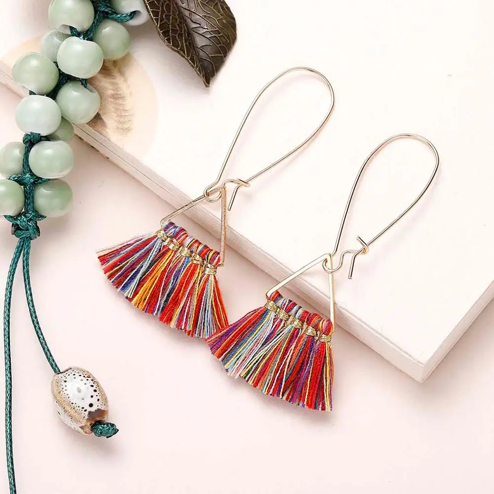 Chandler богемные этнические летние длинные серьги с кисточками для женщин 10 цветов