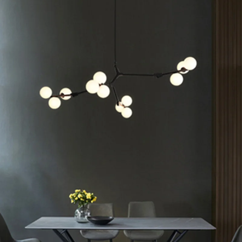 

Post Modern LED Chandelier fission Branches Style Glass Balls Ceiling Lamp Living Room Dining Room Bedroom Lighting Fixtures