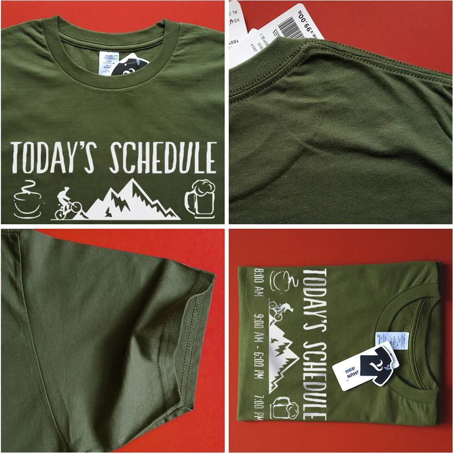 Футболка мужская с забавным принтом хлопковая коротким рукавом расписание