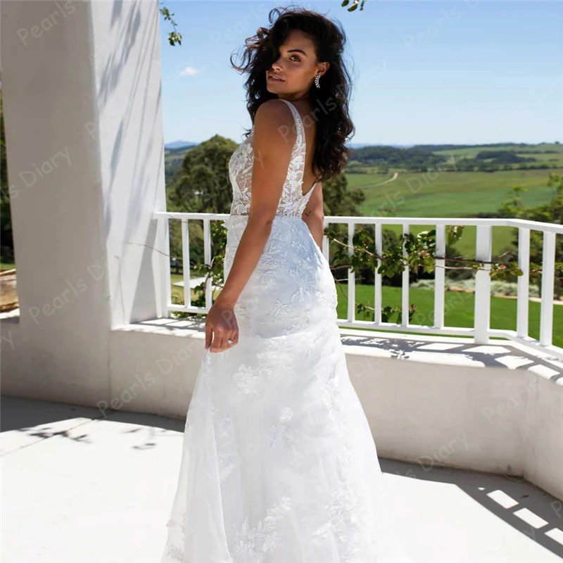 Скромная Иллюзия Топ Свадебные платья невесты платье без рукавов с v образным