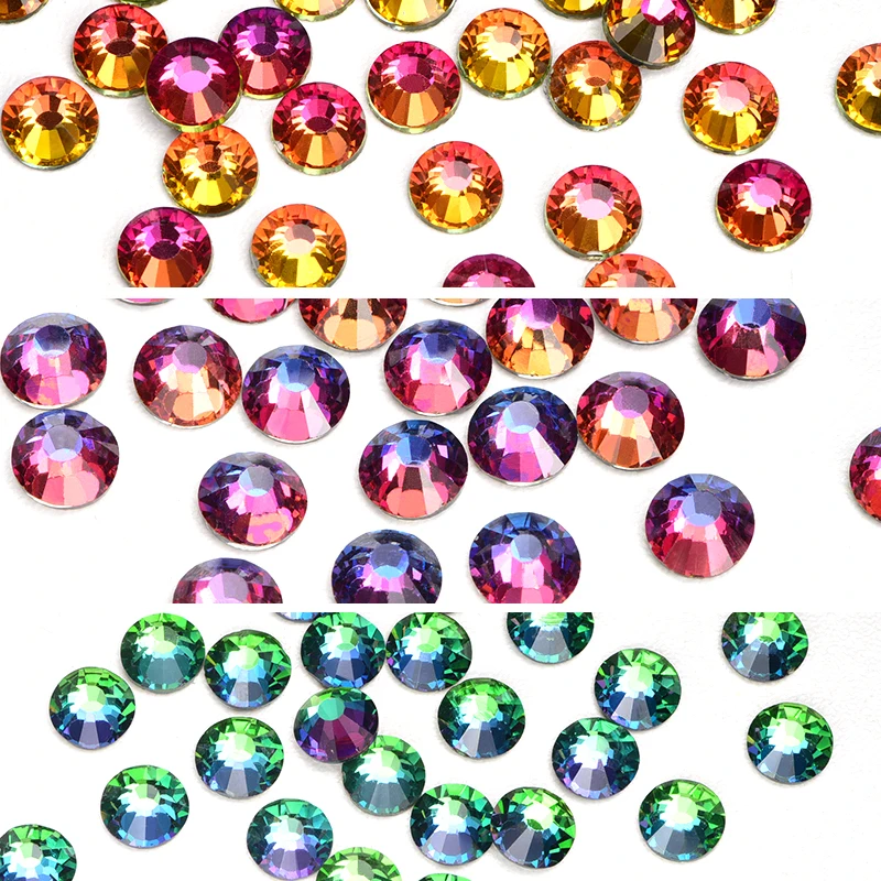 24 новых цвета Кристальные Свободные стразы без горячей фиксации s стеклянные