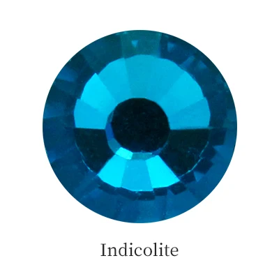Indicolite Круглые Синие Кристаллы Стразы для ногтей алмазное стекло для рисования Flatback Стразы горячего крепления страз для DIY пошив одежды ногтей искусство - Цвет: Indicolite