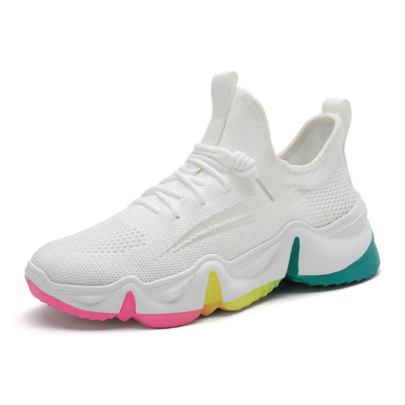 PINSEN Women Sneakers Vulcanize Breathable Rainbow Color Fashion Casuals Height Increasing Female Chunky Ladies Shoes | Обувь