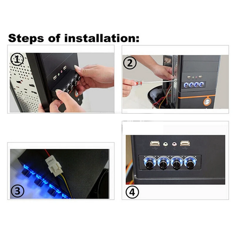 STW-6002 4 канала с регулятором скорости вентилятора светодиодный GDT контроллер и cpu