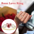 Красного цвета нежный Роза Кольца для женщин кольца блестящее для девочек стильные аксессуары 2021 уличный стиль Модные Украшения Кольца