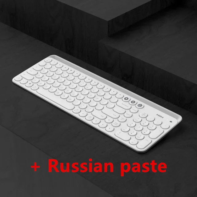 White--Russian Paste Original Xiaomi Miiiw Bluetooth Dual Mode Keyboard 104 Keys 2.4GHz Multi Compatible Wireless Portable for macbook Keyboard mini - Цвет: White--Russian Paste